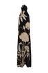 Costa Pacifica Crepe Chine Dress / Black - Beige Gladiolos